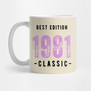 Vintage Birthday Year 1981 Black Mug